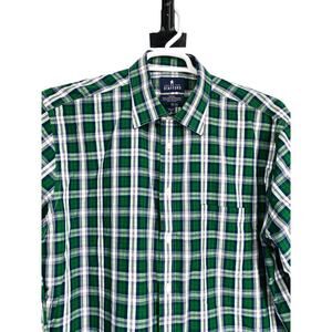 Men's STAFFORD Travel‎ Shirt Long Sleeve Oxford Stretch Size 17/32-35